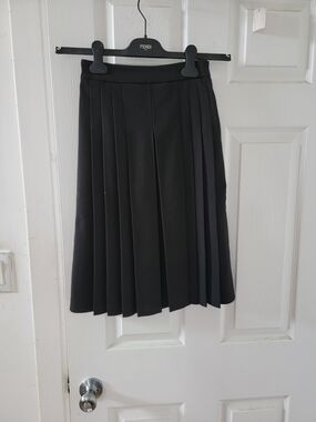 Junee Jr Black Pleated A-Line Skirt